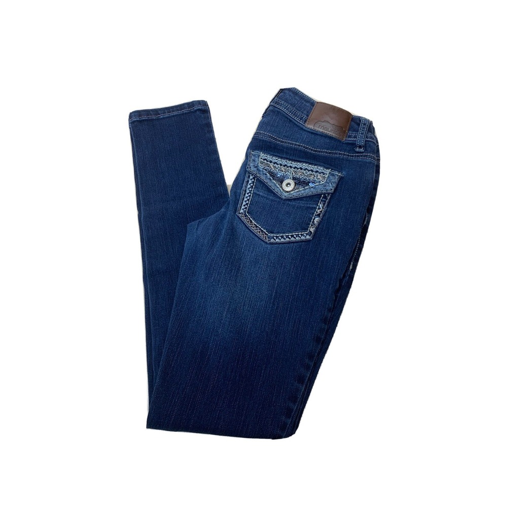 Maurices Jeans Womens Size XS Regular Stretchy Dark Wash Low Rise Denim Blue